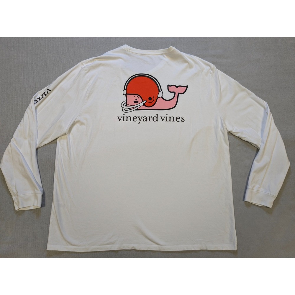 Cleveland Browns Shirt Mens 3XL White Vineyard Vines Long Sleeve NFL Pocket